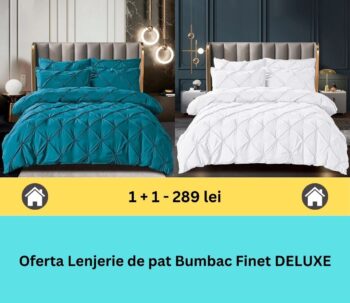 Pachet promo 1 + 1 lenjerie de pat bumbac finet deluxe, 6 piese | 15809