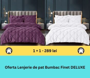 Pachet promo 1 + 1 lenjerie de pat bumbac finet deluxe, 6 piese | 15798