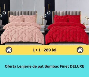 Pachet promo 1 + 1 lenjerie de pat bumbac finet deluxe, 6 piese | 15797