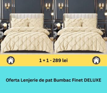 Pachet promo 1 + 1 lenjerie de pat bumbac finet deluxe, 6 piese | 15795