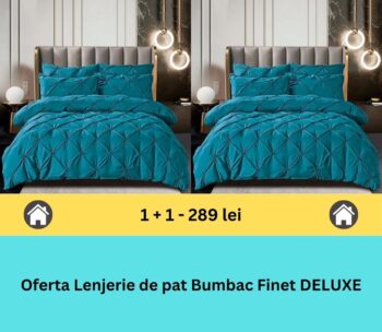 Pachet promo 1 + 1 lenjerie de pat bumbac finet deluxe, 6 piese | 15794