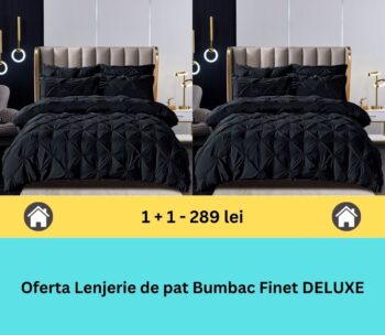 Pachet promo 1 + 1 lenjerie de pat bumbac finet deluxe, 6 piese | 15793