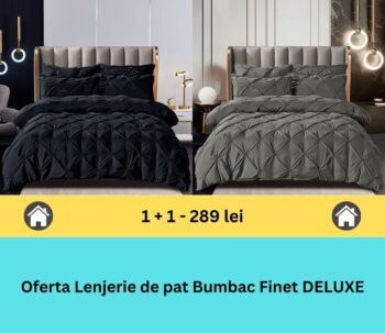 Pachet promo 1 + 1 lenjerie de pat bumbac finet deluxe, 6 piese | 15790
