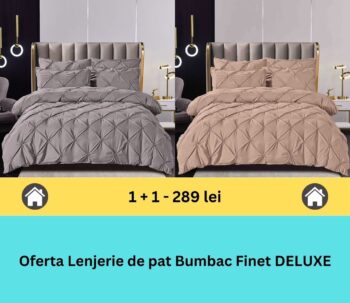 Pachet promo 1 + 1 lenjerie de pat bumbac finet deluxe, 6 piese | 15789