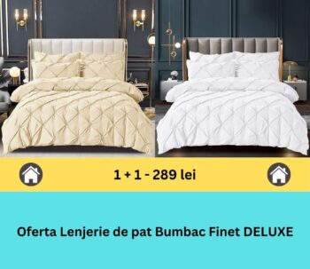 Pachet promo 1 + 1 lenjerie de pat bumbac finet deluxe, 6 piese | 15806