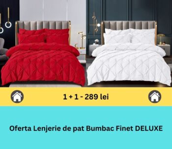 Pachet promo 1 + 1 lenjerie de pat bumbac finet deluxe, 6 piese | 15805