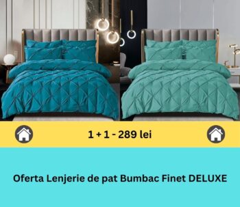 Pachet promo 1 + 1 lenjerie de pat bumbac finet deluxe, 6 piese | 15803