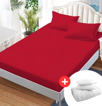 Pachet promo husa de pat finet uni 3 piese + Pilota + 2 Perne | 6539-C