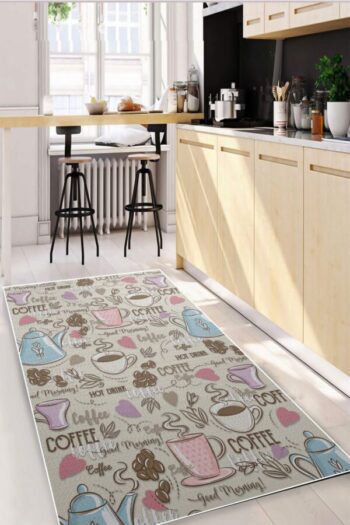 Covor Bucatarie, Design Cesti Cafea, Antiderapant | 6761