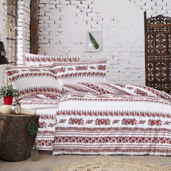Lenjerie de pat bumbac 100% - model Arhaic - king size - 4 piese | 16032-R