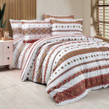 Lenjerie de pat bumbac 100% - model Arhaic - king size - 4 piese | 16034-R