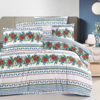 Lenjerie de pat bumbac 100% - model Arhaic - king size - 4 piese | 16035-R