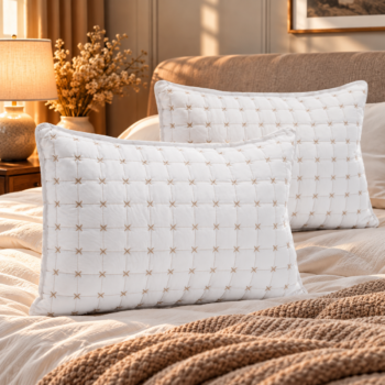 Set 2 Perne Brodate Albe - 50x70cm | 4212-F