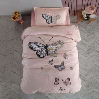 Lenjerie de pat Ranforce 100% bumbac - Daisy Love v2 - 1 persoana - 3 piese | 16966-R