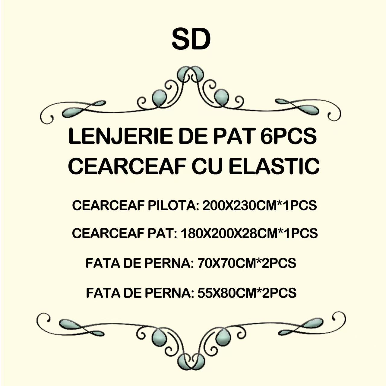 Lenjerie de pat bumbac - imprimeu digital 5D / Mos Craciun - cu elastic - 6 piese | 19613-PR
