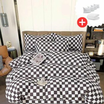 Pachet promo lenjerie de pat bumbac finet 6 piese + Pilota + 4 Perne | 11096-C