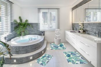 Covorase de baie, 3 piese, 3D, Antiderapante | 6717