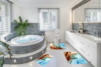 Covorase de baie, 3 piese, 3D, Antiderapante | 6711