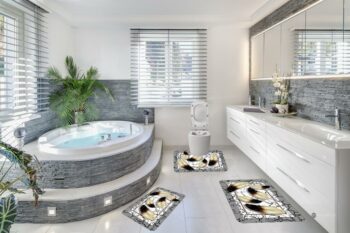 Covorase de baie, 3 piese, 3D, Antiderapante | 6712