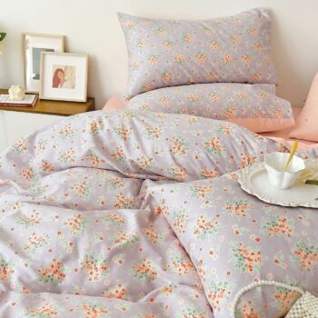 Lenjerie de pat 100% bumbac Premium - cu elastic - 4 piese | 14565-PR