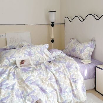 Lenjerie de pat 100% bumbac Premium - cu elastic - 4 piese | 14556-PR