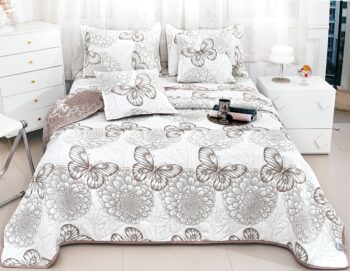Cuvertura de pat de bumbac cu in - 5 piese | 16151-P