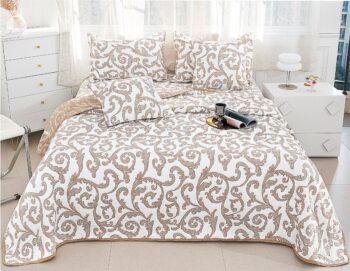 Cuvertura de pat de bumbac cu in - 5 piese | 16141-P