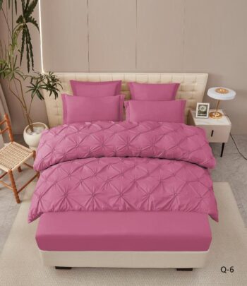 Lenjerie de pat bumbac finet cu pliuri - deluxe - cu elastic – 6 piese | 16316-V
