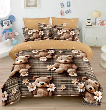 Lenjerie de pat bumbac finet Premium - GAMA 5D - cu elastic - 4 piese | 17140-PR
