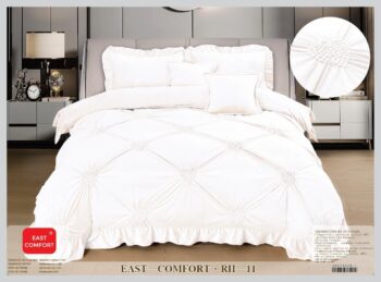 Lenjerie de pat catifea cu inimi brodate – 6 piese | 17368-CH