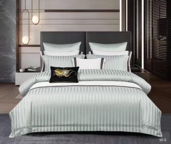 Lenjerie de pat bumbac Damasc hotelier Premium - cu elastic - 6 piese | 18504-V