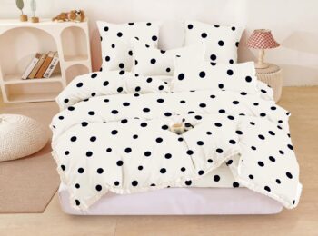 Lenjerie de pat bumbac cu dantela - cu elastic – 6 piese | 18668-TL
