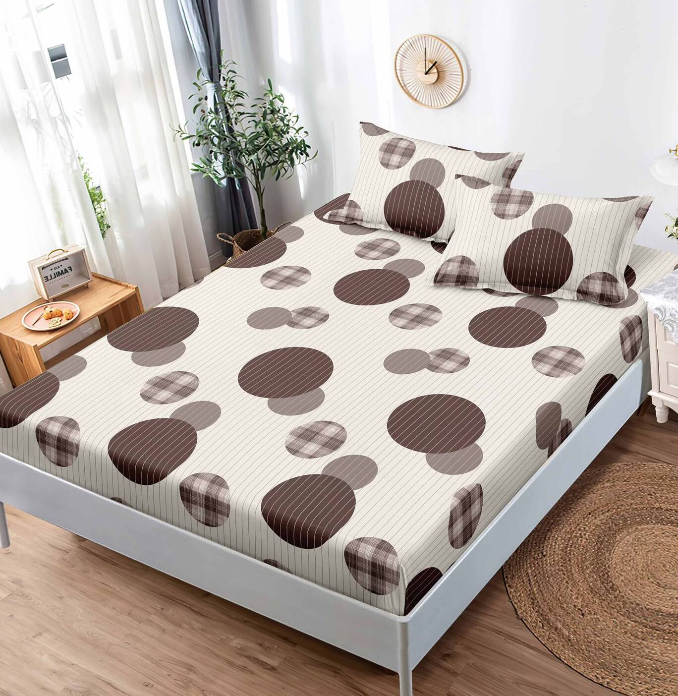 Husa de pat bumbac finet Premium - 3 piese | 19318-TL