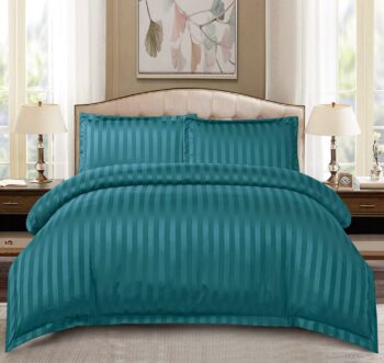 Lenjerie de pat damasc Deluxe gama Horeca - cu elastic - 4 piese | 19373-PR