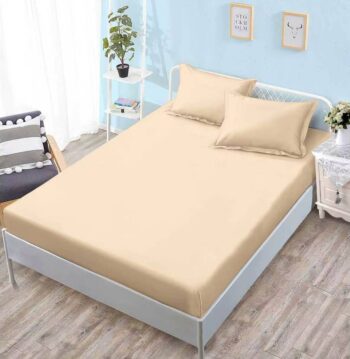 Husa de pat bumbac finet Premium - uni / cu elastic - 3 piese | 19384-TL