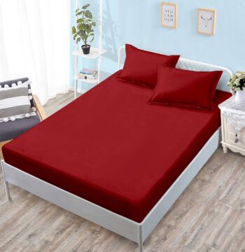 Husa de pat bumbac finet Premium - uni / cu elastic - 3 piese | 19389-TL