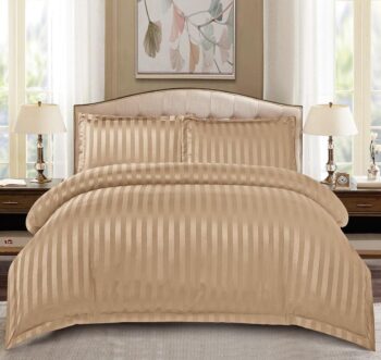 Lenjerie de pat damasc Deluxe gama Horeca - cu elastic - 4 piese | 19365-PR