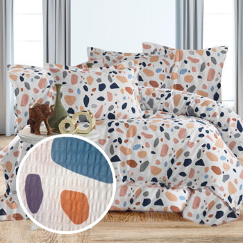 Lenjerie de pat creponata 100% bumbac | 13092-R