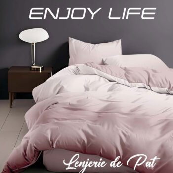 Lenjerie de pat bumbac finet "Enjoy Life" - 4 piese | 16969-R