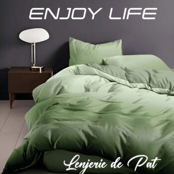 Lenjerie de pat bumbac finet "Enjoy Life" - 4 piese | 16996-R