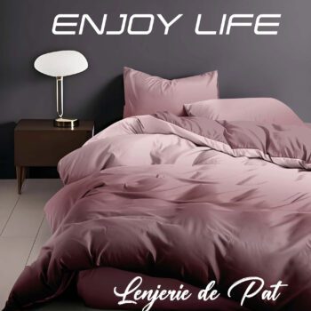 Lenjerie de pat bumbac finet "Enjoy Life" - 4 piese | 16998-R