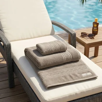Prosop de plaja Greek Border - 500gr - Bej - 80x180cm