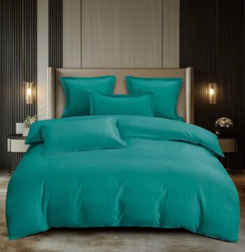 Lenjerie de pat damasc Premium gama Horeca - cu elastic - 6 piese | 16777-C